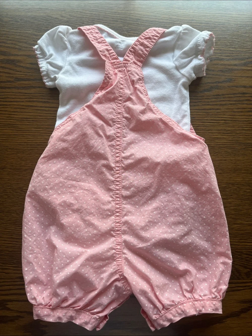 Pink Bunny Overalls with White Bodysuit